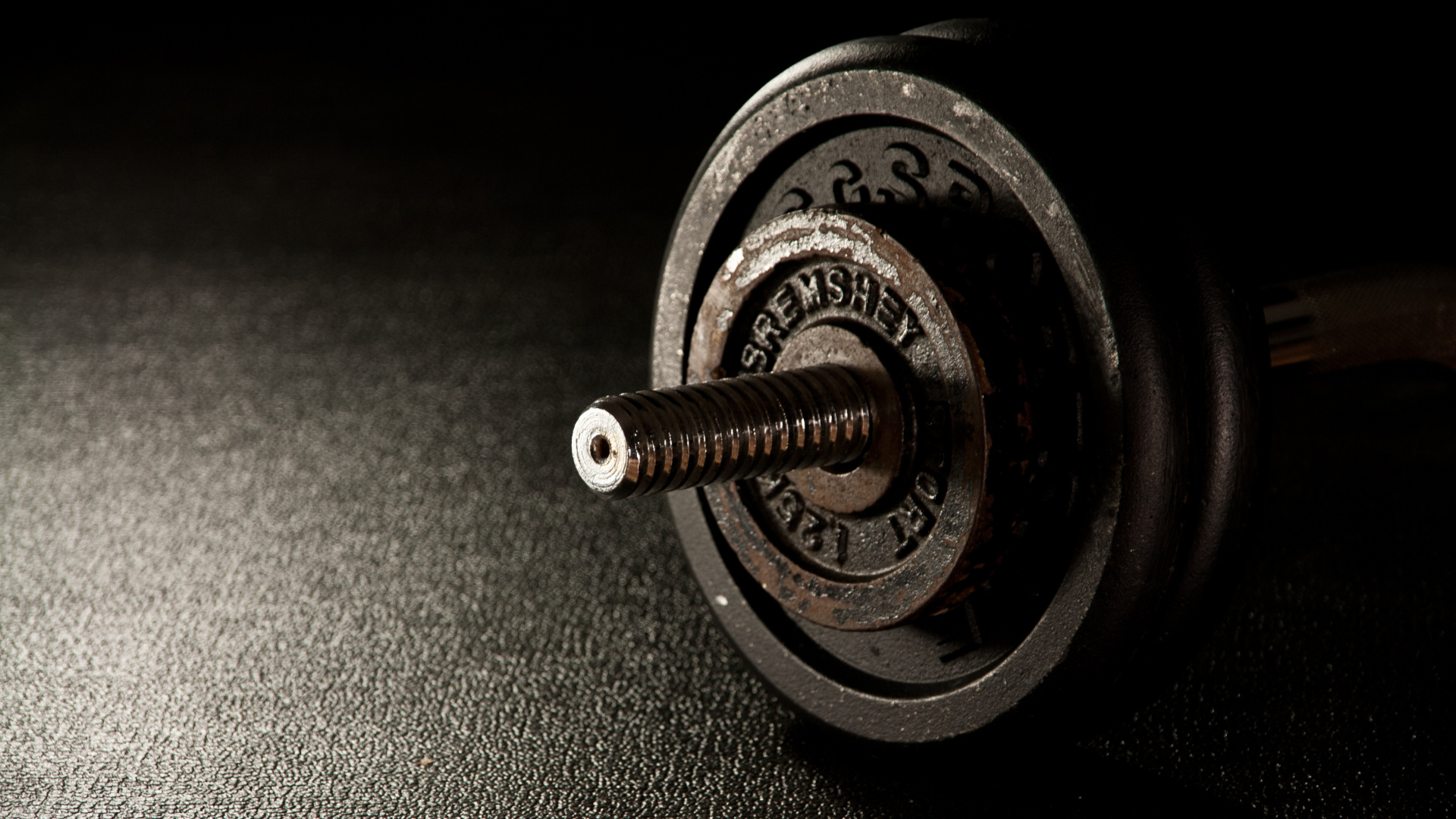 Silver and Black Dumbbell on Black Textile. Wallpaper in 1920x1080 Resolution