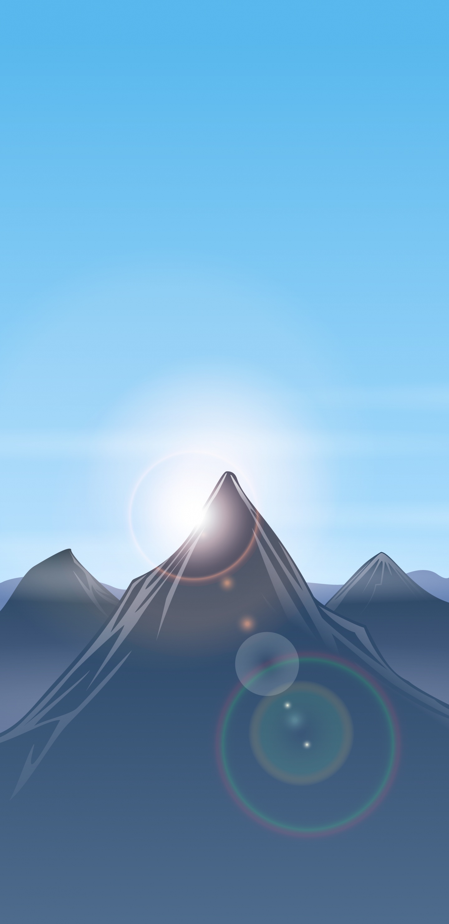 Slope, Mountain, Horizon, Natural Landscape, Astronomical Object. Wallpaper in 1440x2960 Resolution