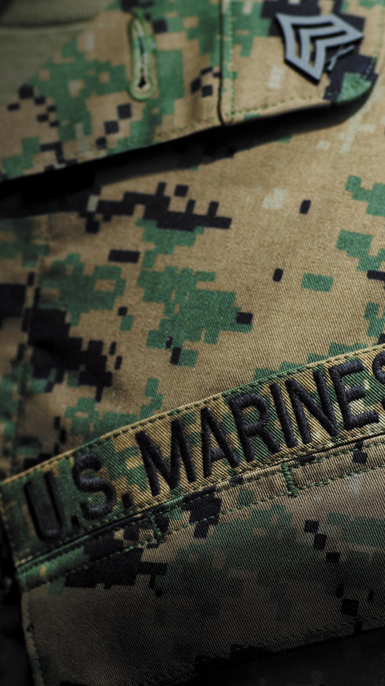美国海军陆战队, 海军陆战队员, 军的伪装, 绿色的, 士兵 壁纸 750x1334 允许
