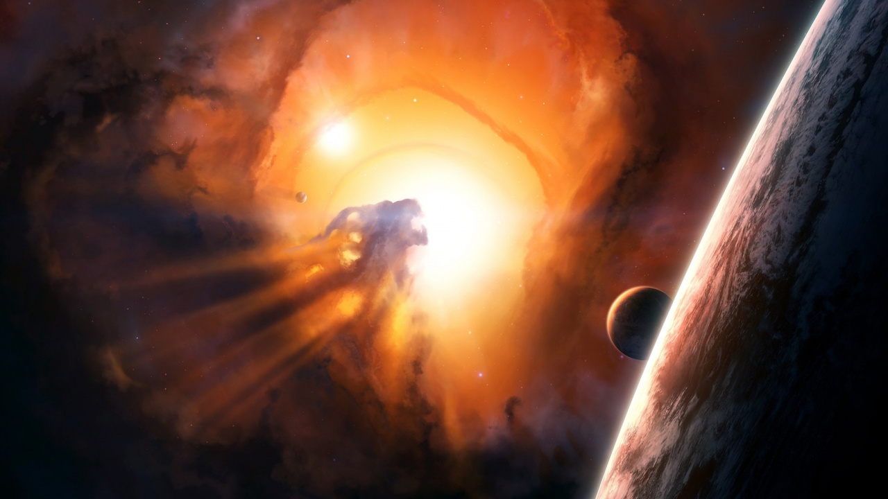 Soleil Dans le Ciel Pendant la Nuit. Wallpaper in 1280x720 Resolution