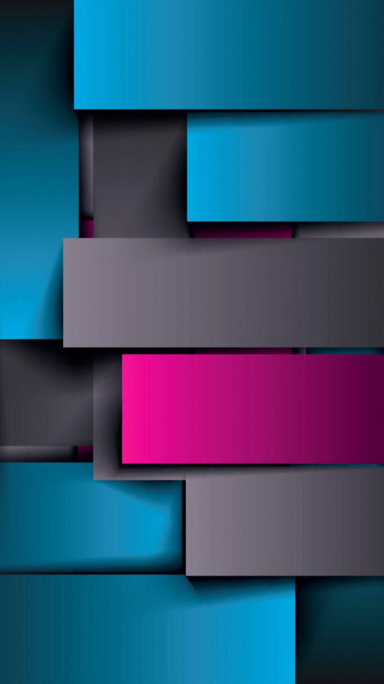 Android, Azul, Rectángulo, Azure, Rosa. Wallpaper in 750x1334 Resolution
