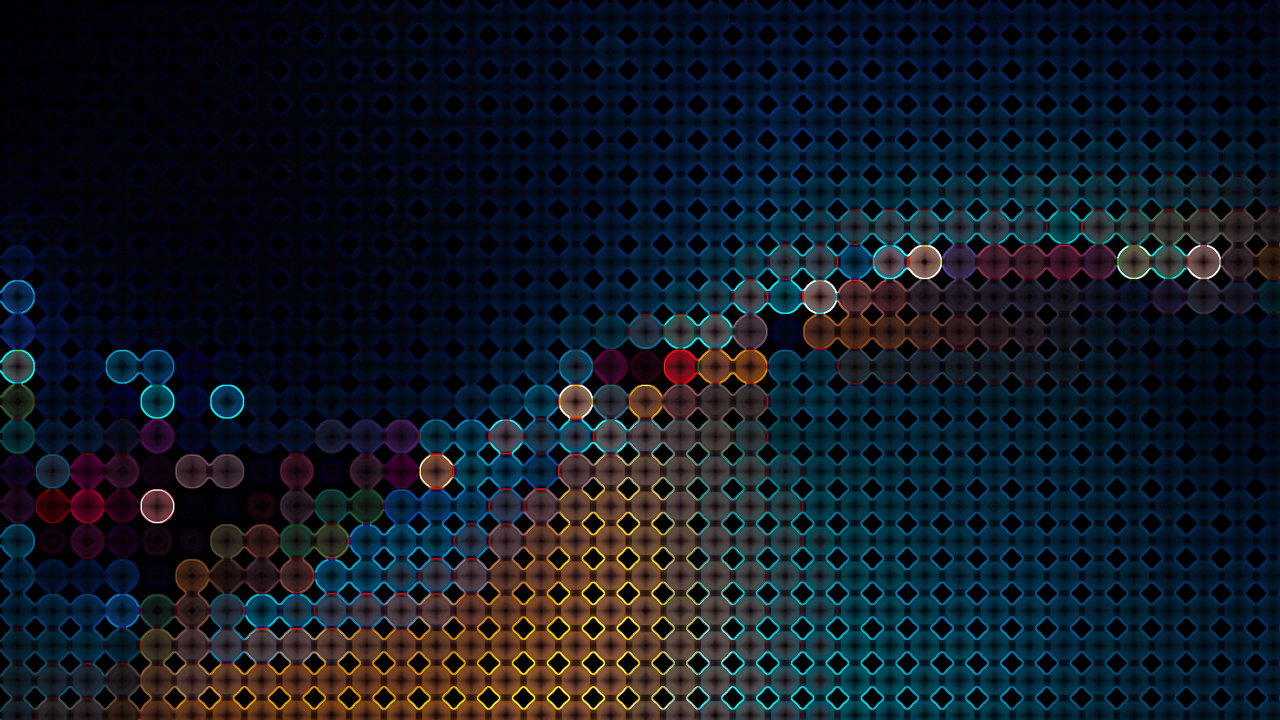 Bolas Rojas y Amarillas Azules Sobre Superficie Negra. Wallpaper in 1280x720 Resolution