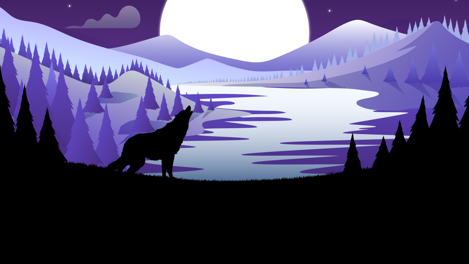 Ambiente, de la Media Luna, Luna, Arte, Objeto Astronómico. Wallpaper in 1920x1080 Resolution