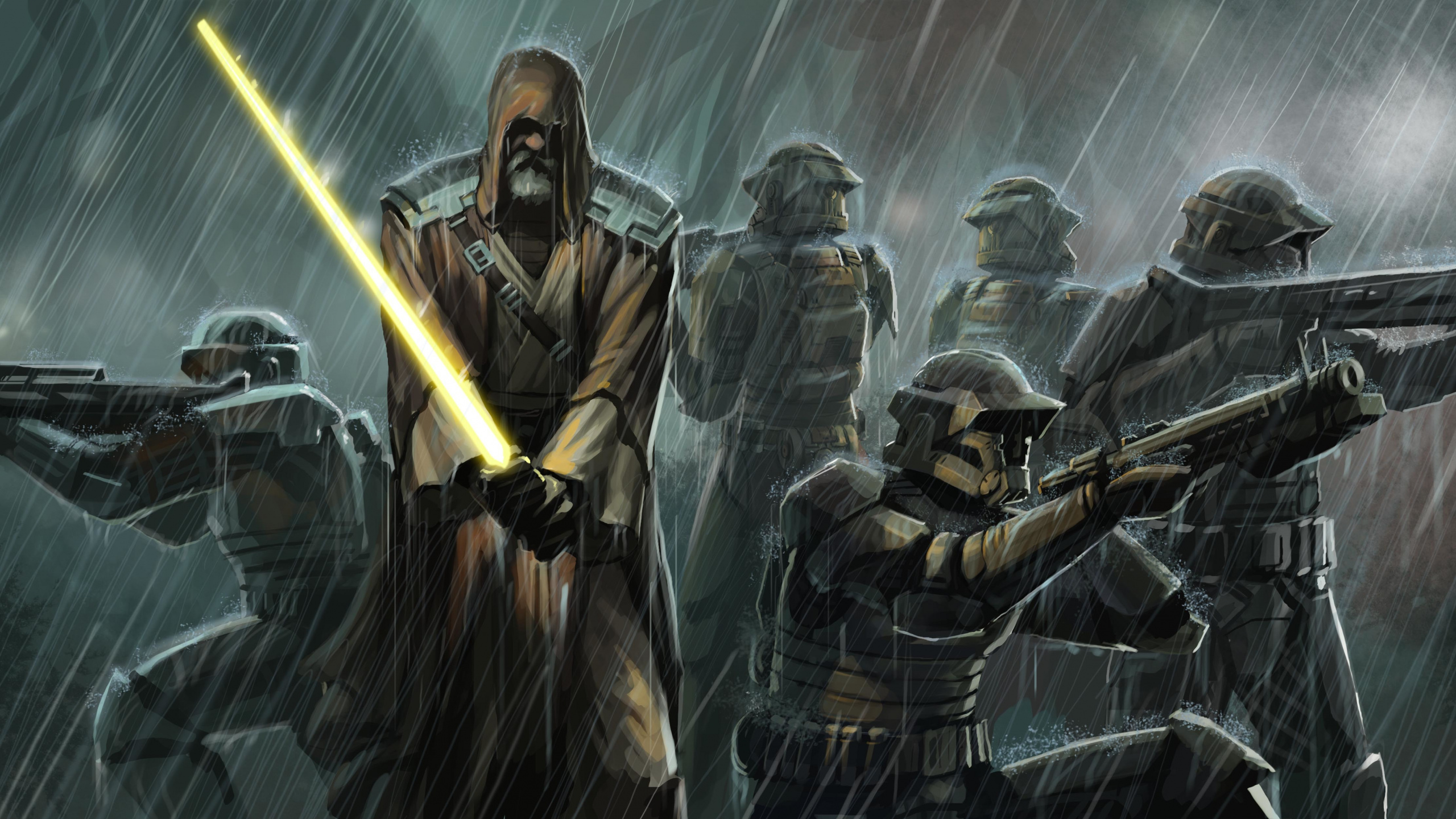 Jedi, Star Wars, Clone Trooper, Juego de Pc, Película de Acción. Wallpaper in 2560x1440 Resolution