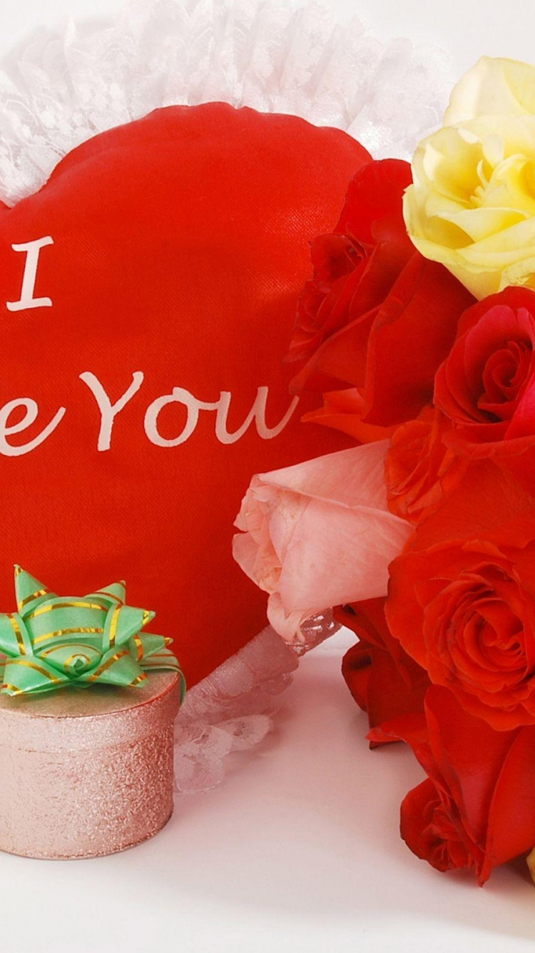 Heart, Love, Valentines Day, Petal, Rose. Wallpaper in 750x1334 Resolution