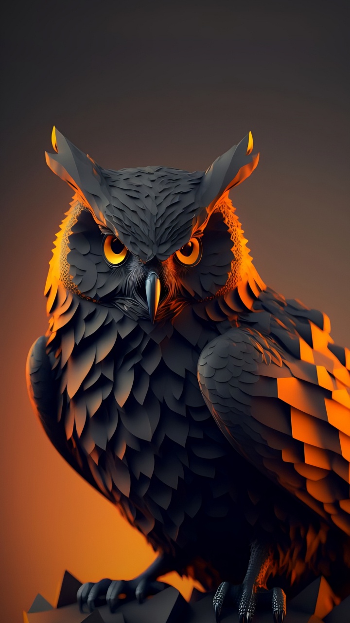 Great Horned Owl, Owl, Snowy Owl, Falconiformes, Head. Wallpaper in 720x1280 Resolution