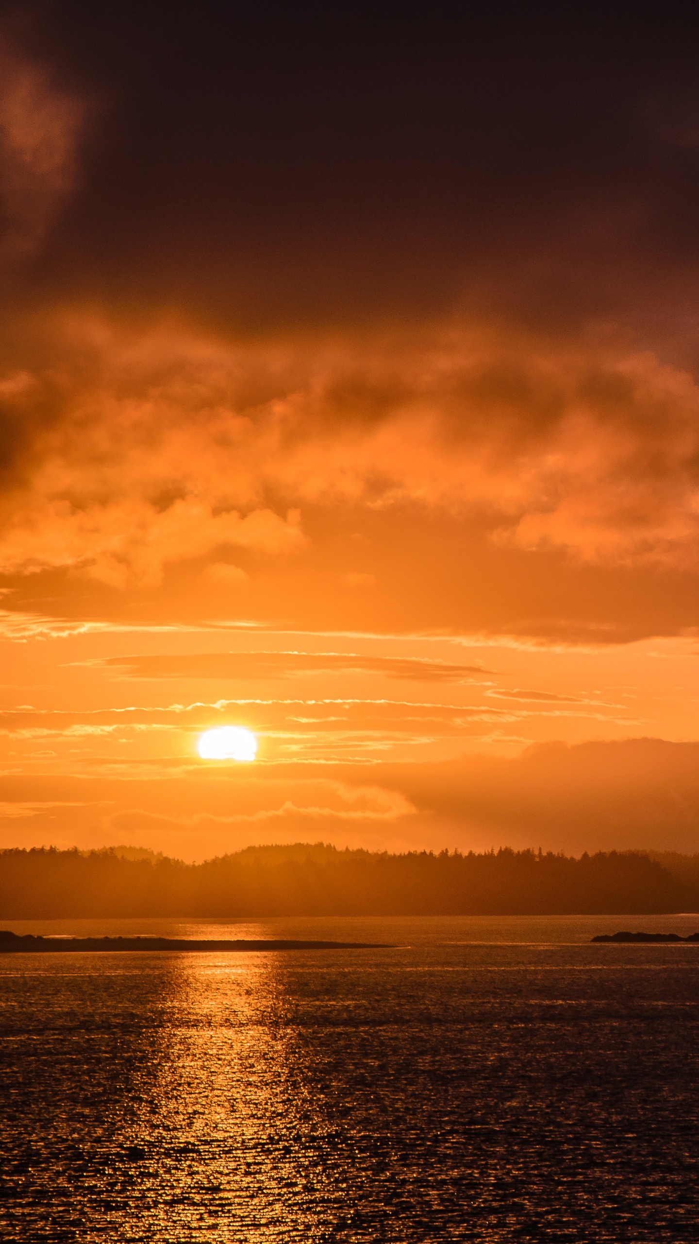 Plan D'eau Sous un Ciel Nuageux au Coucher du Soleil. Wallpaper in 1440x2560 Resolution