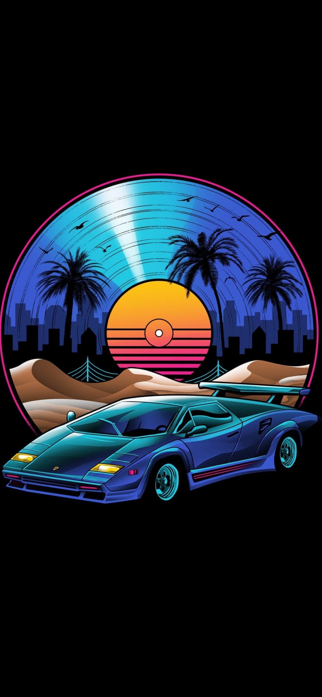 Retro Vinyl, Canvas, Soundtrack, Digital Art, Art. Wallpaper in 1125x2436 Resolution