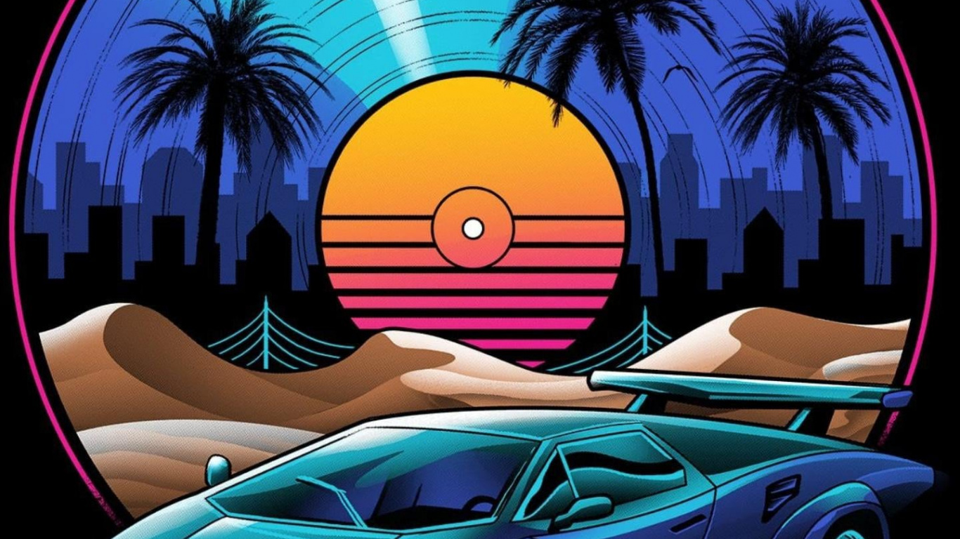 Retro Vinyl, Canvas, Soundtrack, Digital Art, Art. Wallpaper in 1366x768 Resolution