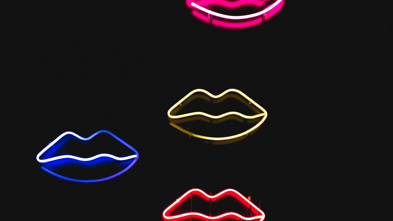 Heart Shaped Red and Blue Hearts Illustration. Wallpaper in 1366x768 Resolution