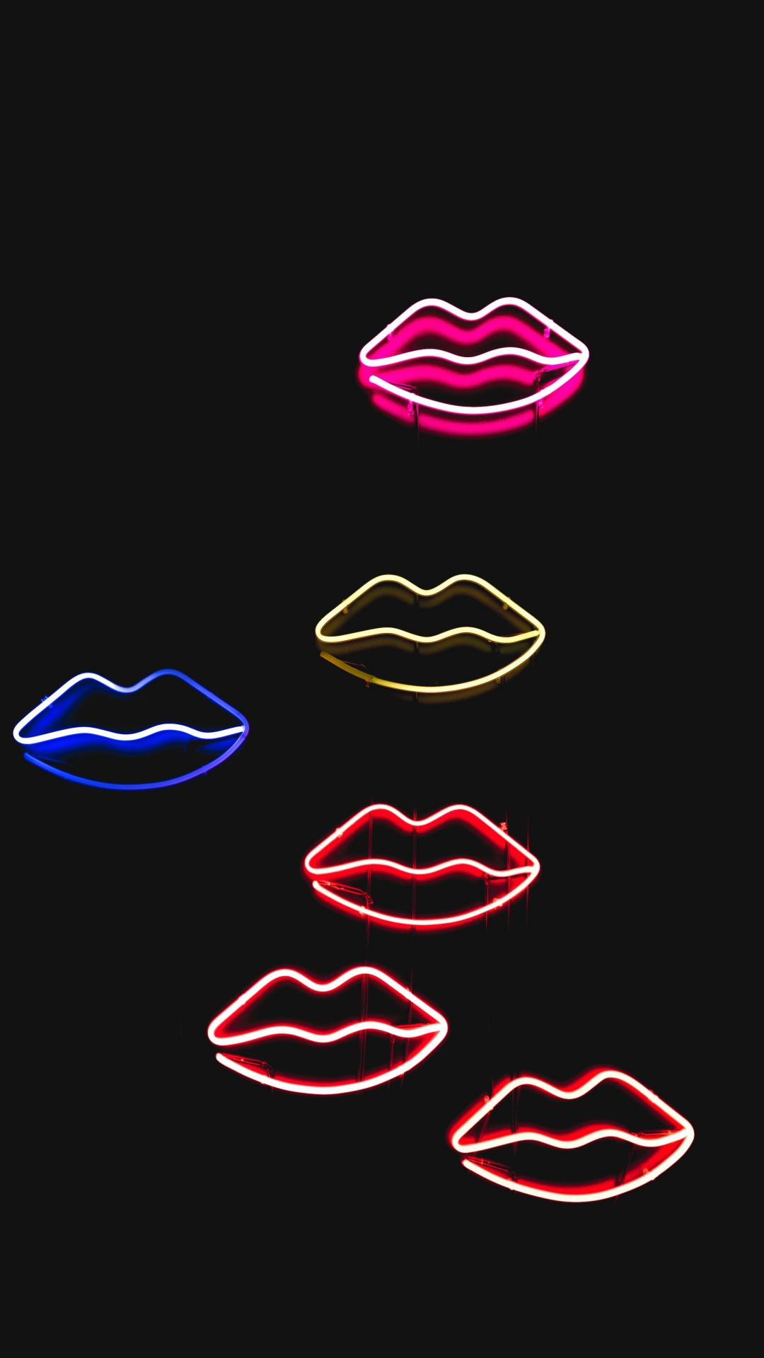 Illustration de Coeurs Rouges et Bleus en Forme de Coeur. Wallpaper in 1080x1920 Resolution