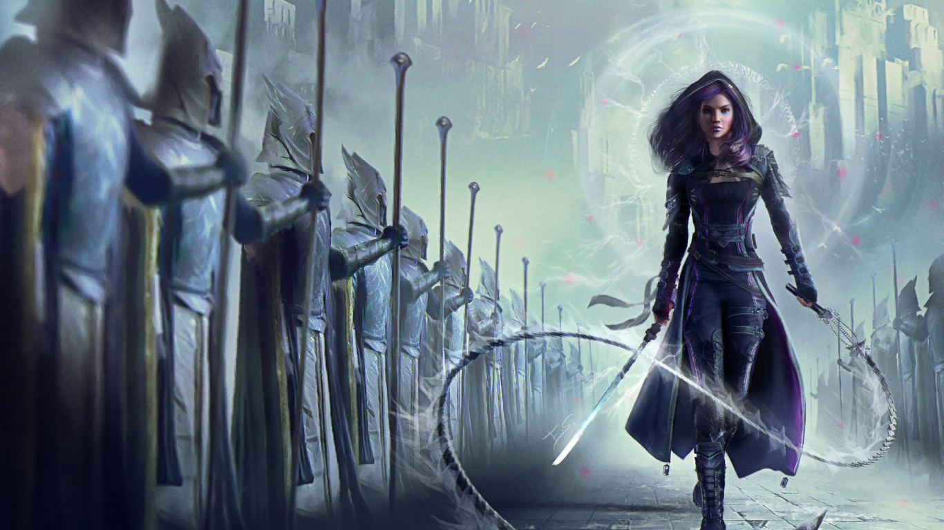 Femme en Veste Noire et Pantalon Noir Debout Sur un Sol Couvert de Neige. Wallpaper in 1366x768 Resolution