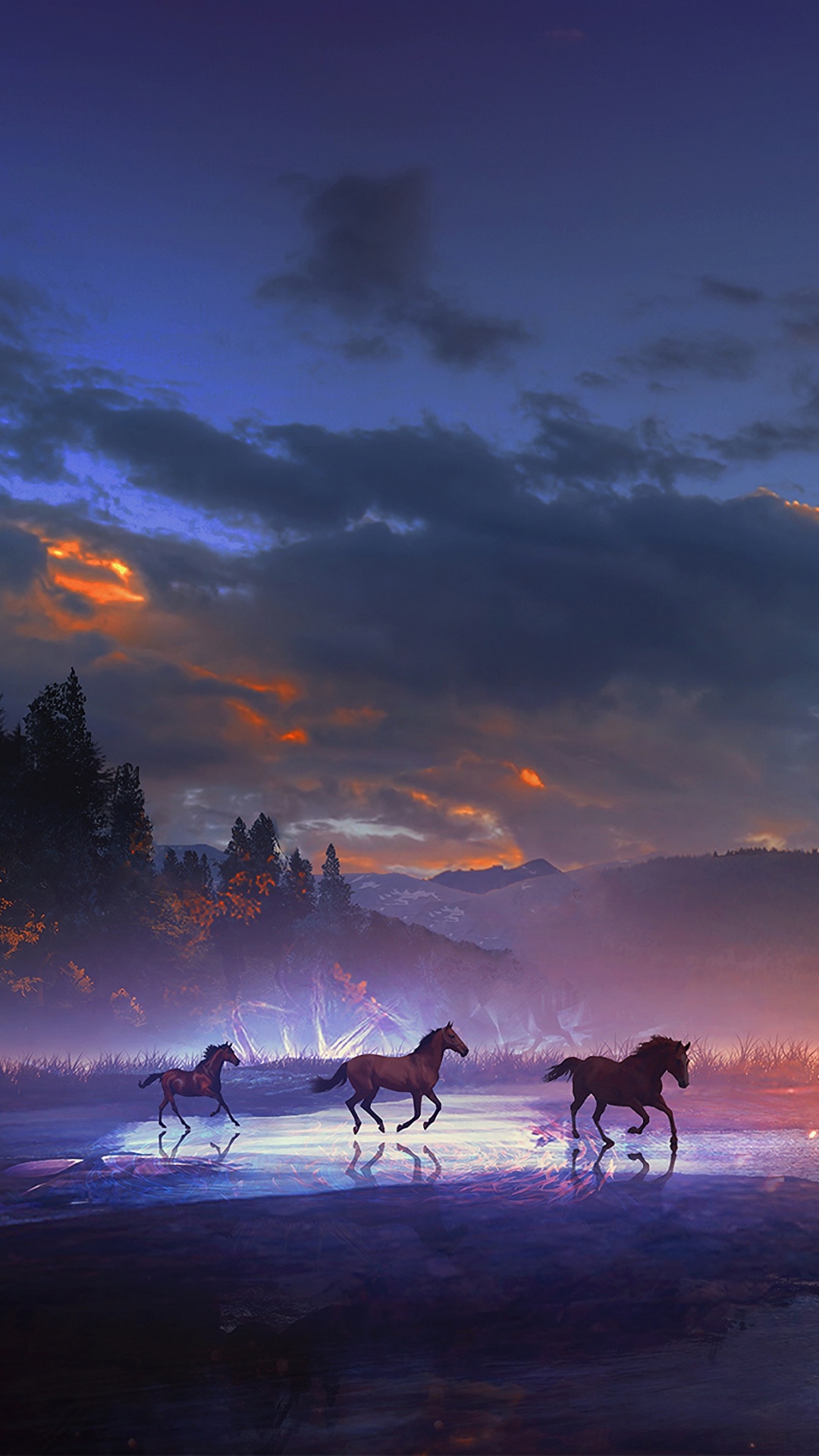 Silhouette de Personnes Sur la Plage Pendant le Coucher du Soleil. Wallpaper in 1080x1920 Resolution