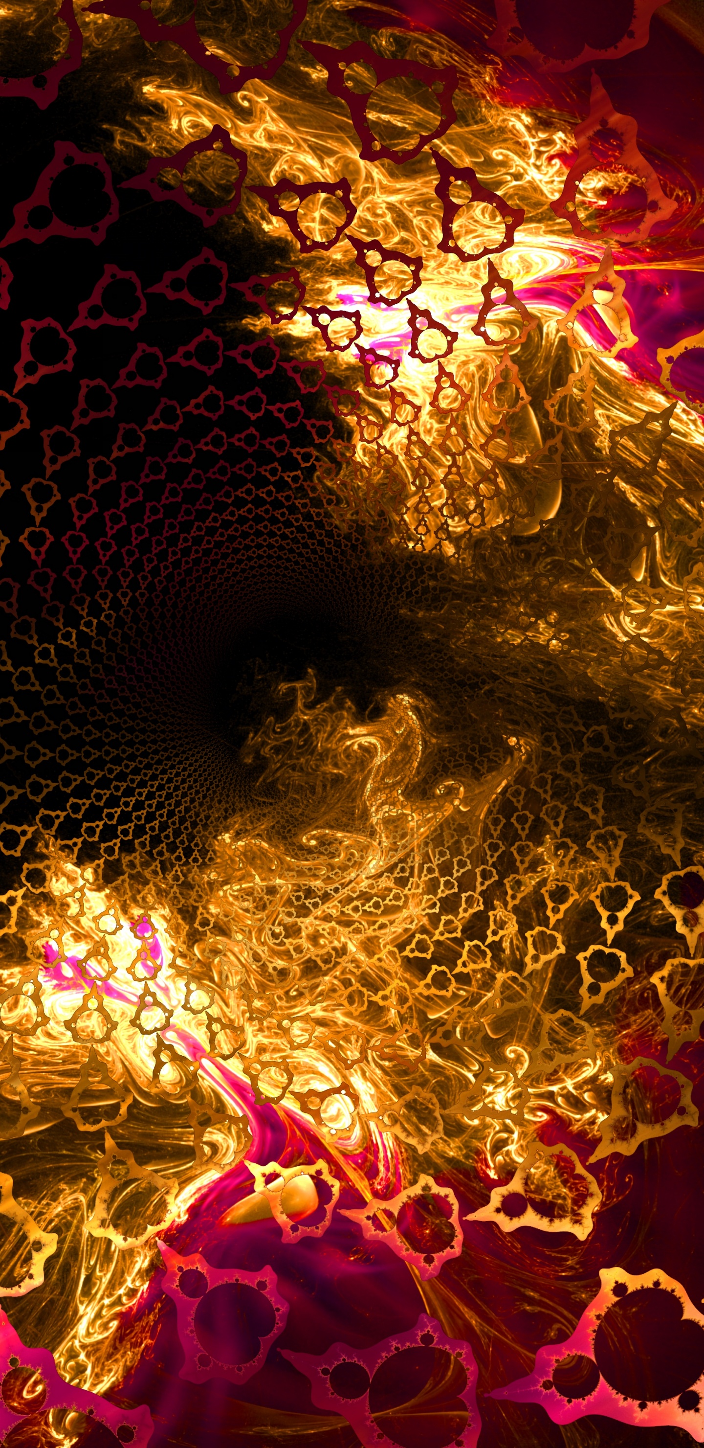 Pintura Abstracta Marrón y Negra. Wallpaper in 1440x2960 Resolution