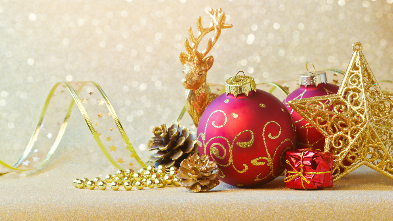 Christmas Day, Christmas Decoration, Christmas Ornament, Christmas, Christmas Tree. Wallpaper in 1366x768 Resolution