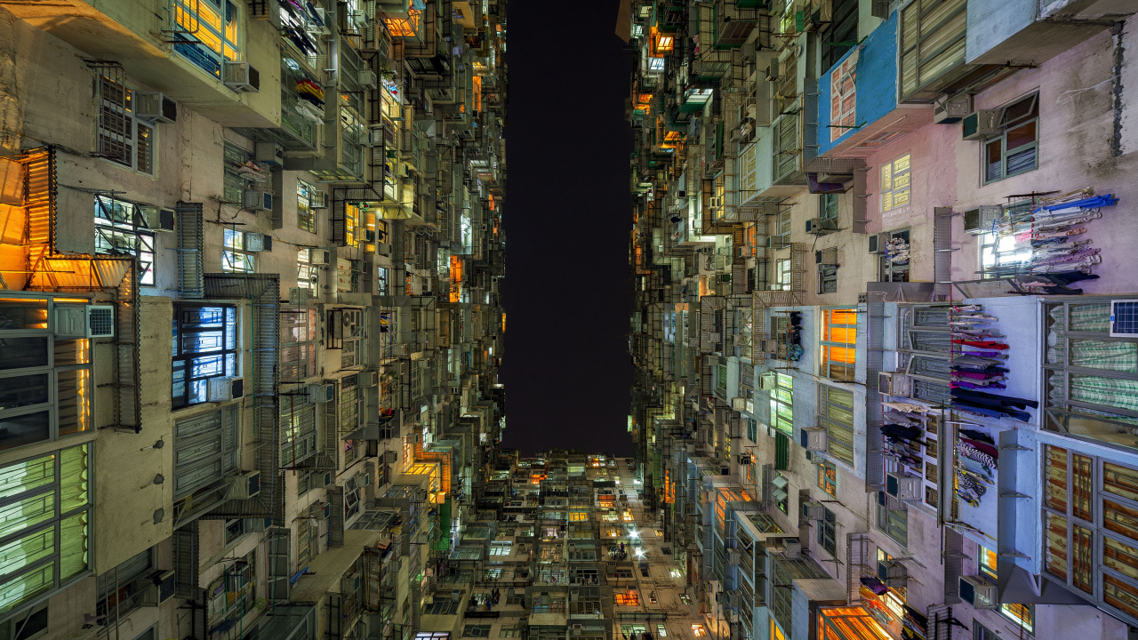 High Rise Buildings During Night Time. Wallpaper in 1280x720 Resolution