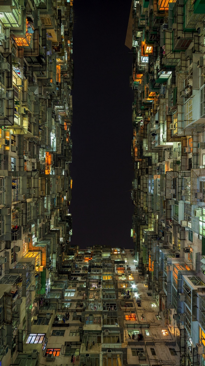 High Rise Buildings During Night Time. Wallpaper in 720x1280 Resolution
