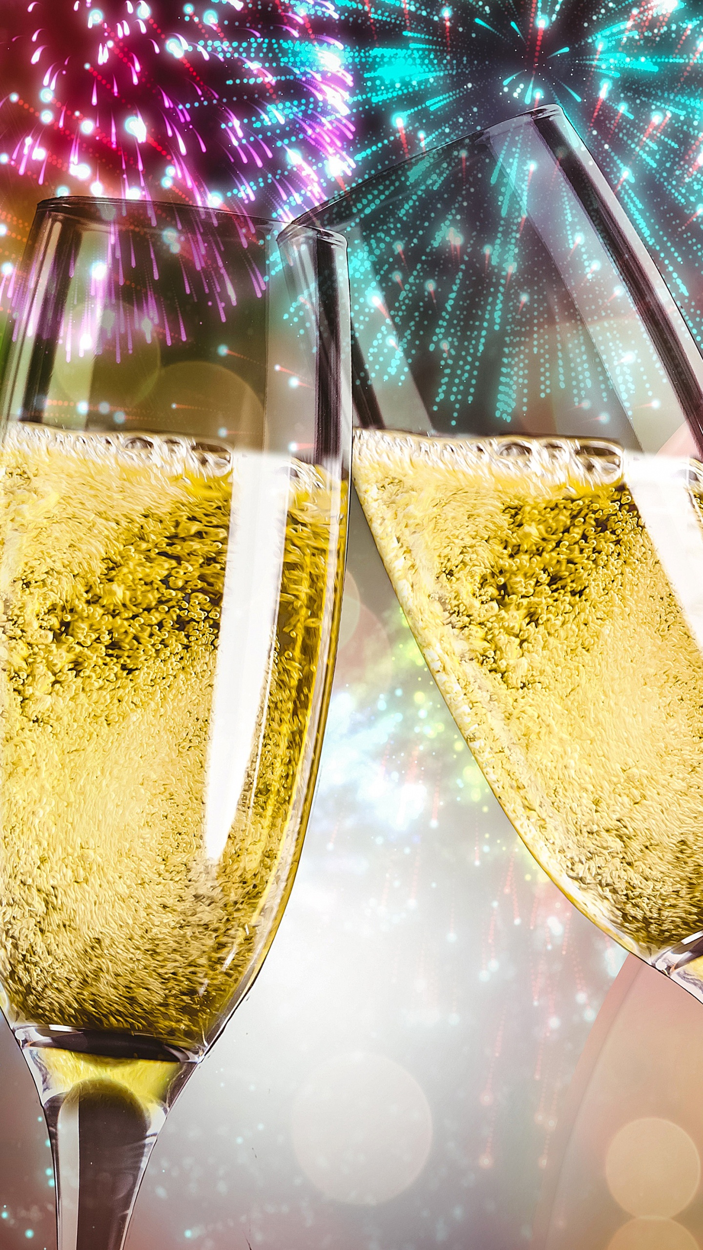 Champagne, New Year, Christmas Ornament, Drink, Holiday. Wallpaper in 1440x2560 Resolution