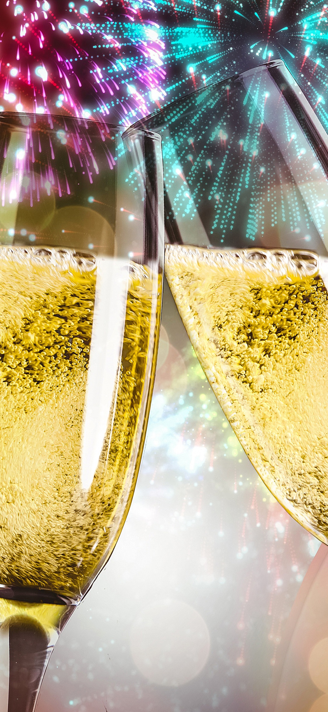 Champagner, Neujahr, Christmas Ornament, Weihnachtsdekoration, Tabelle. Wallpaper in 1125x2436 Resolution