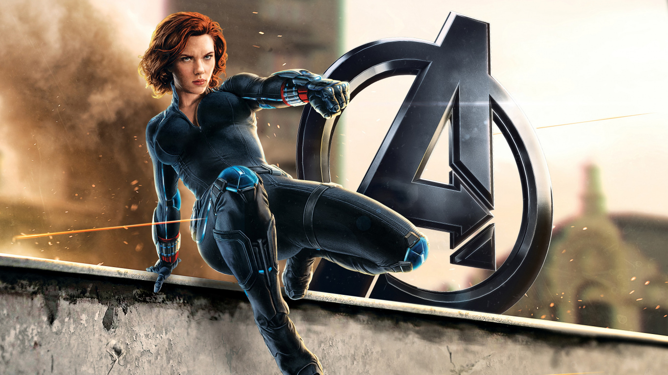 Black Widow Avengers Age of Ultron, Scarlett Johansson, Avengers Age of Ultron, Black Widow, Clint Barton. Wallpaper in 1366x768 Resolution