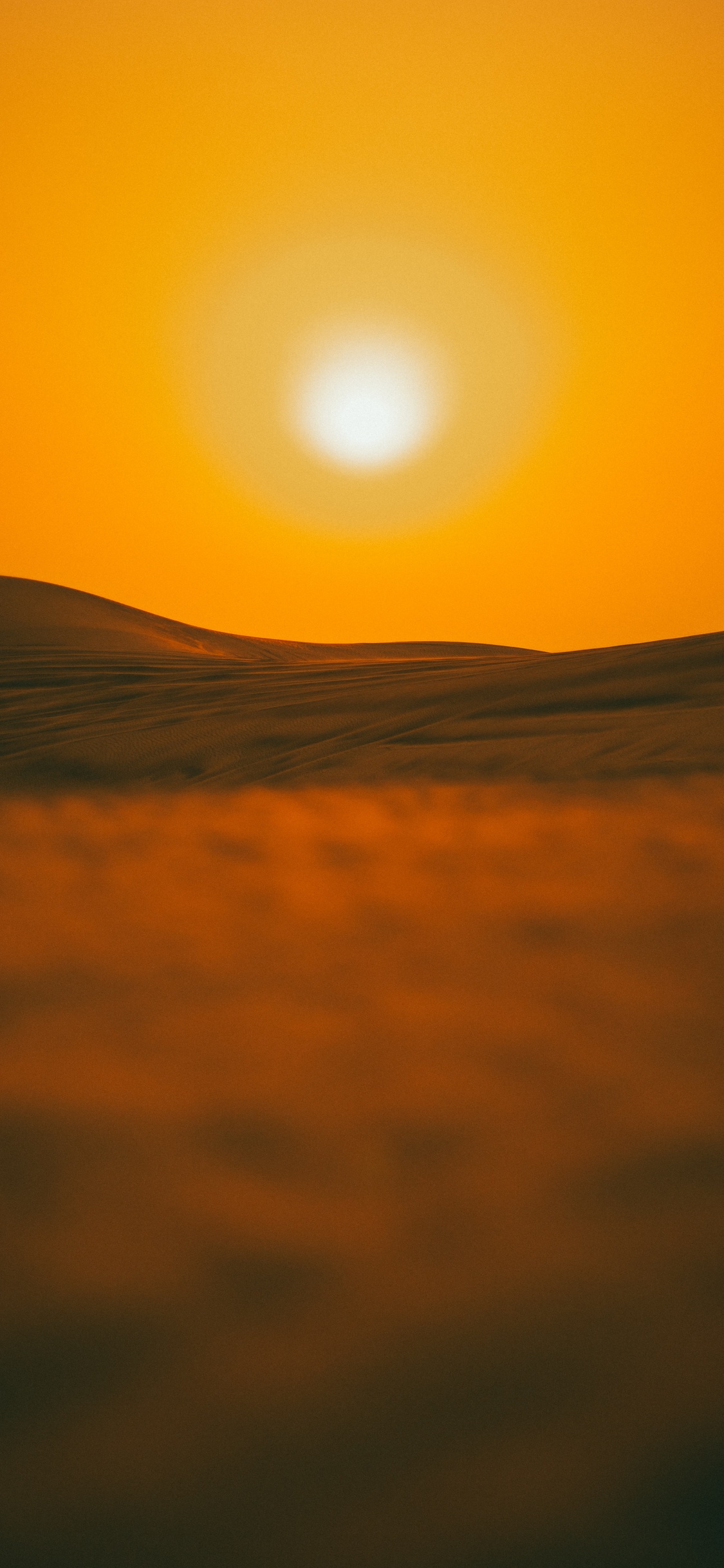 Sand, Morgen, Afterglow, Orange, Himmel. Wallpaper in 1125x2436 Resolution