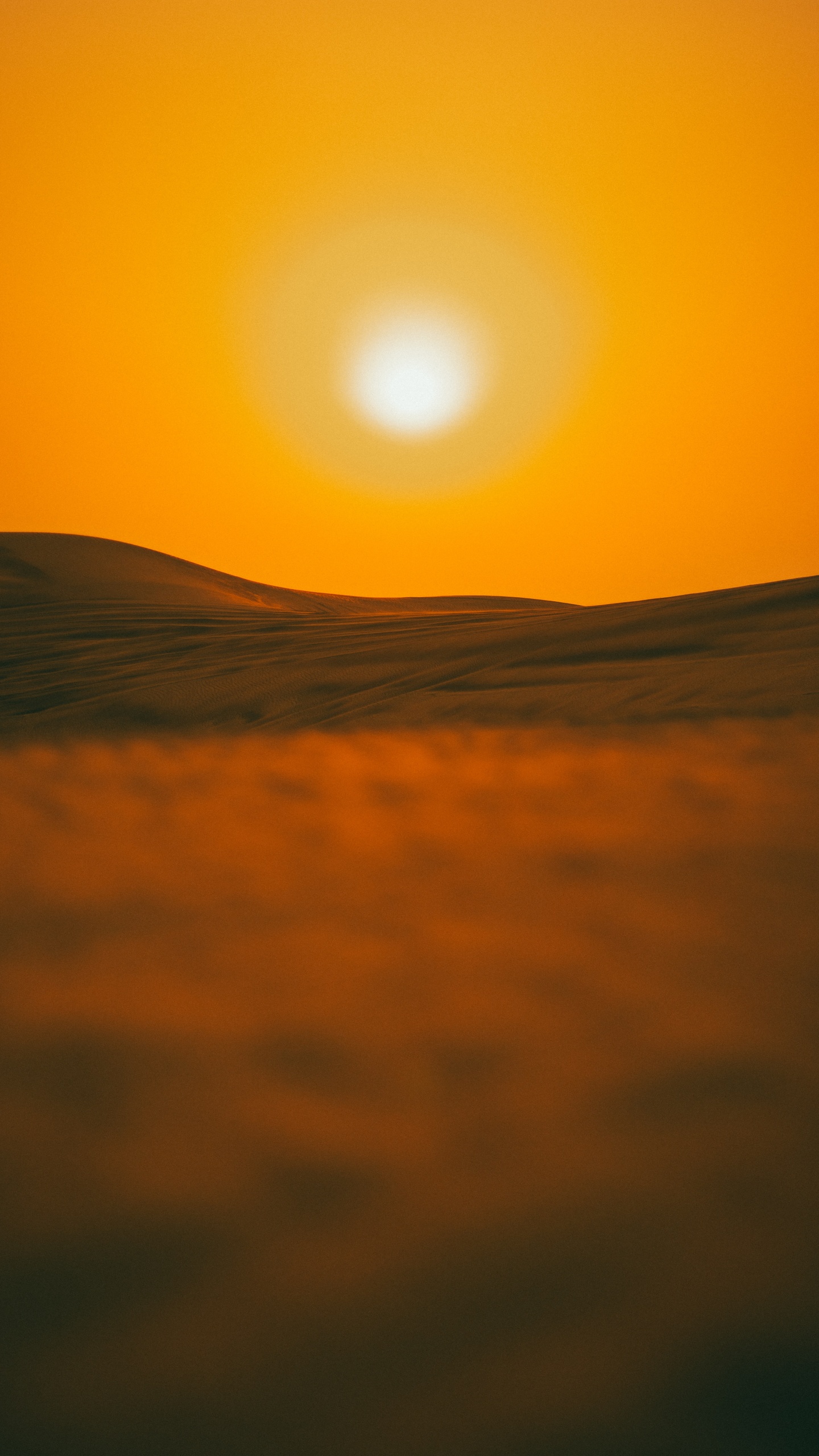 Sand, Morgen, Afterglow, Orange, Himmel. Wallpaper in 1440x2560 Resolution