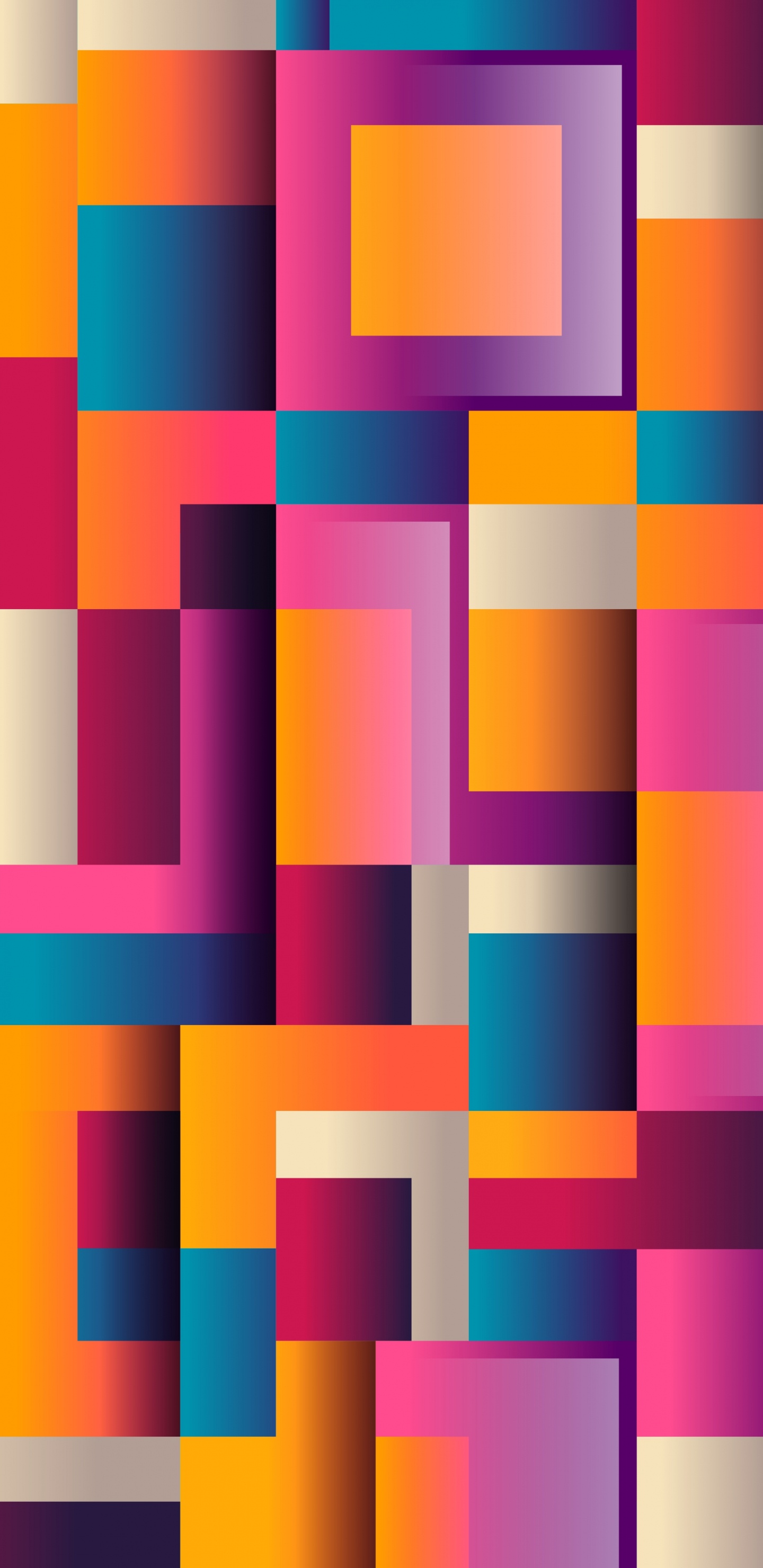 Ilustración Multicolor Azul Verde y Amarillo. Wallpaper in 1440x2960 Resolution