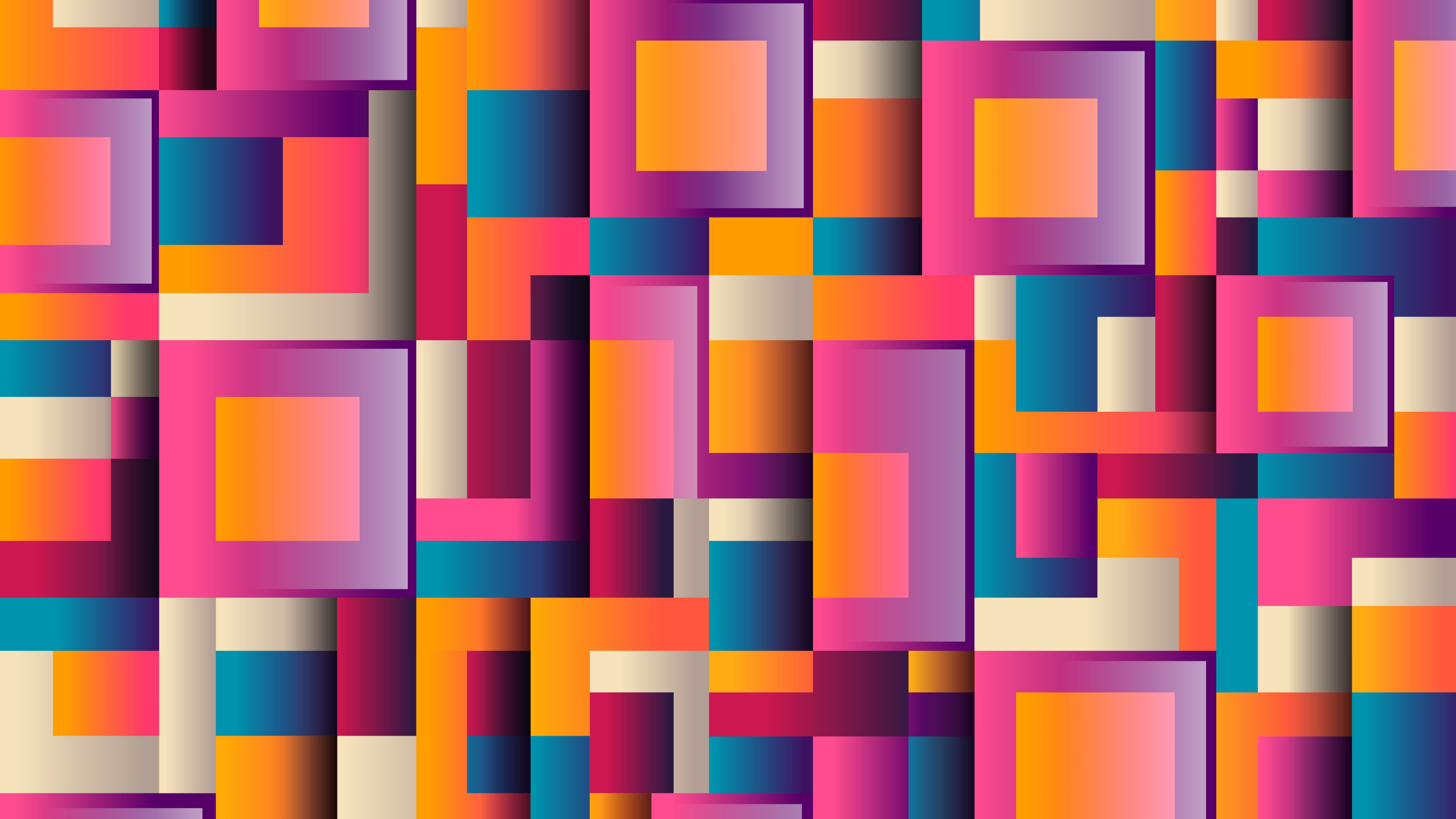 抽象艺术, 艺术, 矩形, 和阴影的色彩, 广场 壁纸 3840x2160 允许