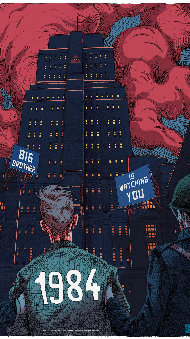 Olivier Bonhomme 1984, Nineteen Eighty-four, Poster, Illustration, Film Poster. Wallpaper in 750x1334 Resolution