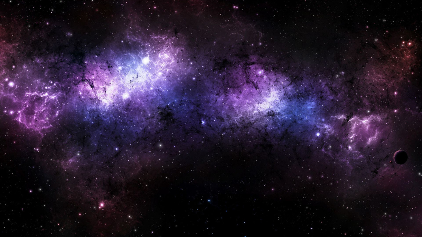 Purple and Black Starry Night. Wallpaper in 1366x768 Resolution