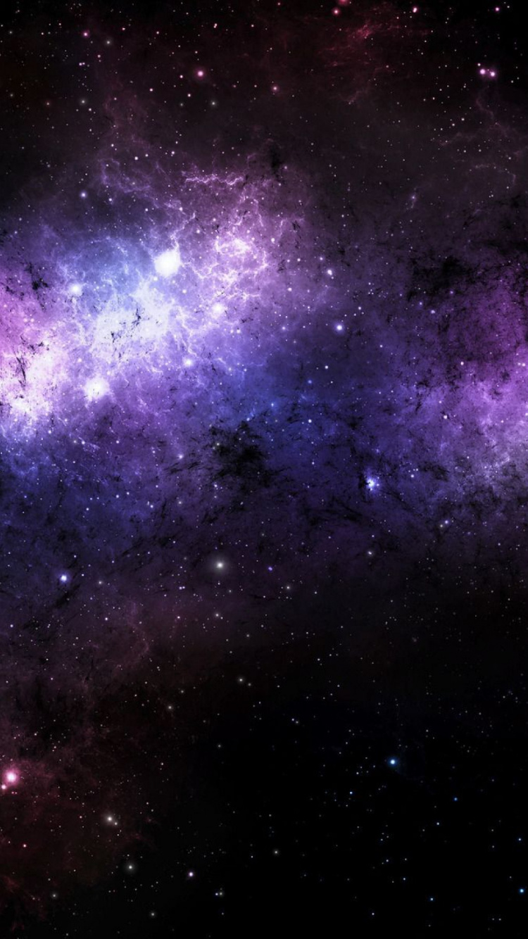 Purple and Black Starry Night. Wallpaper in 750x1334 Resolution