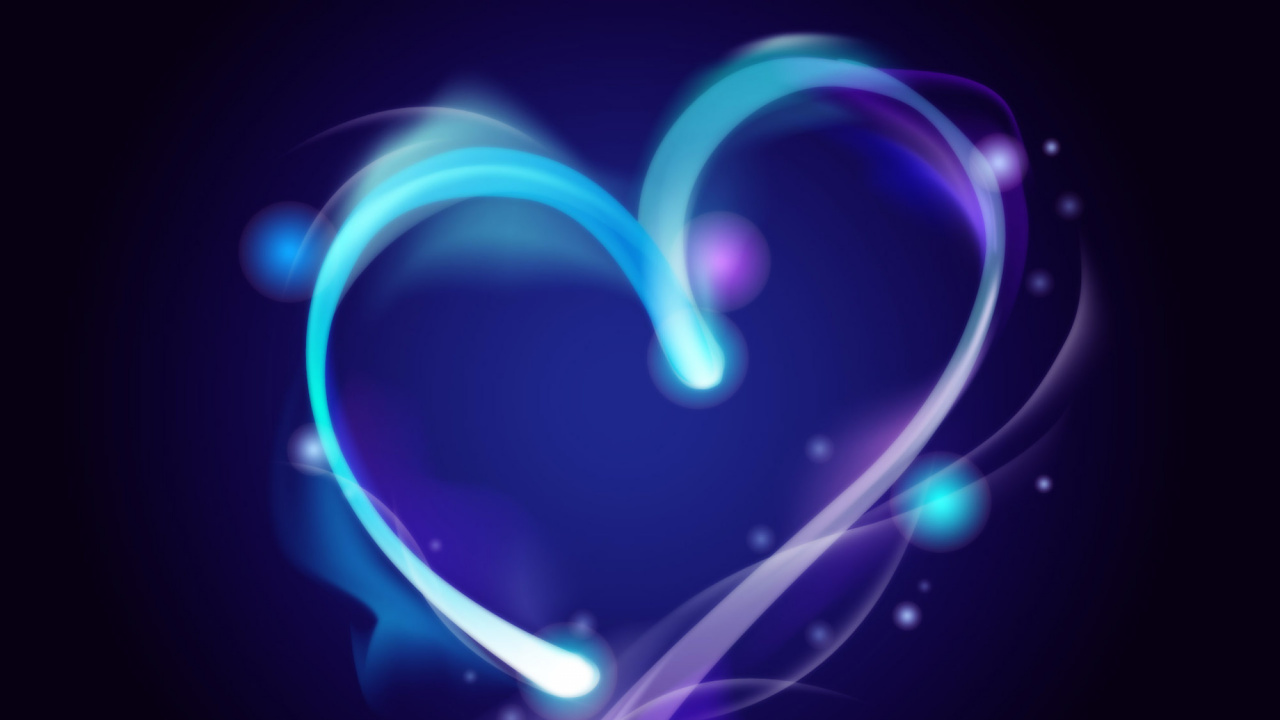 Cœur, Blue, Purple, Lumière, Amour. Wallpaper in 1280x720 Resolution