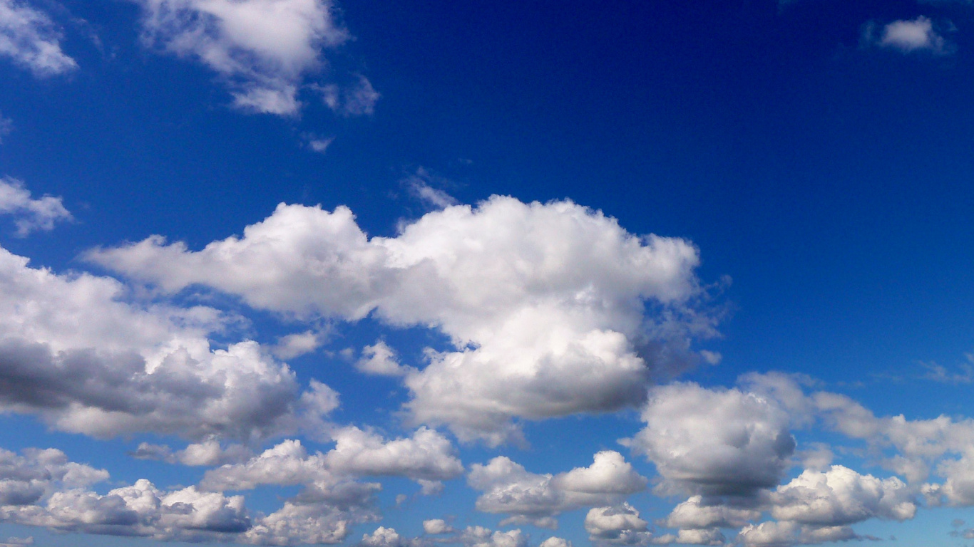 White Clouds and Blue Sky During Daytime. Wallpaper in 1366x768 Resolution