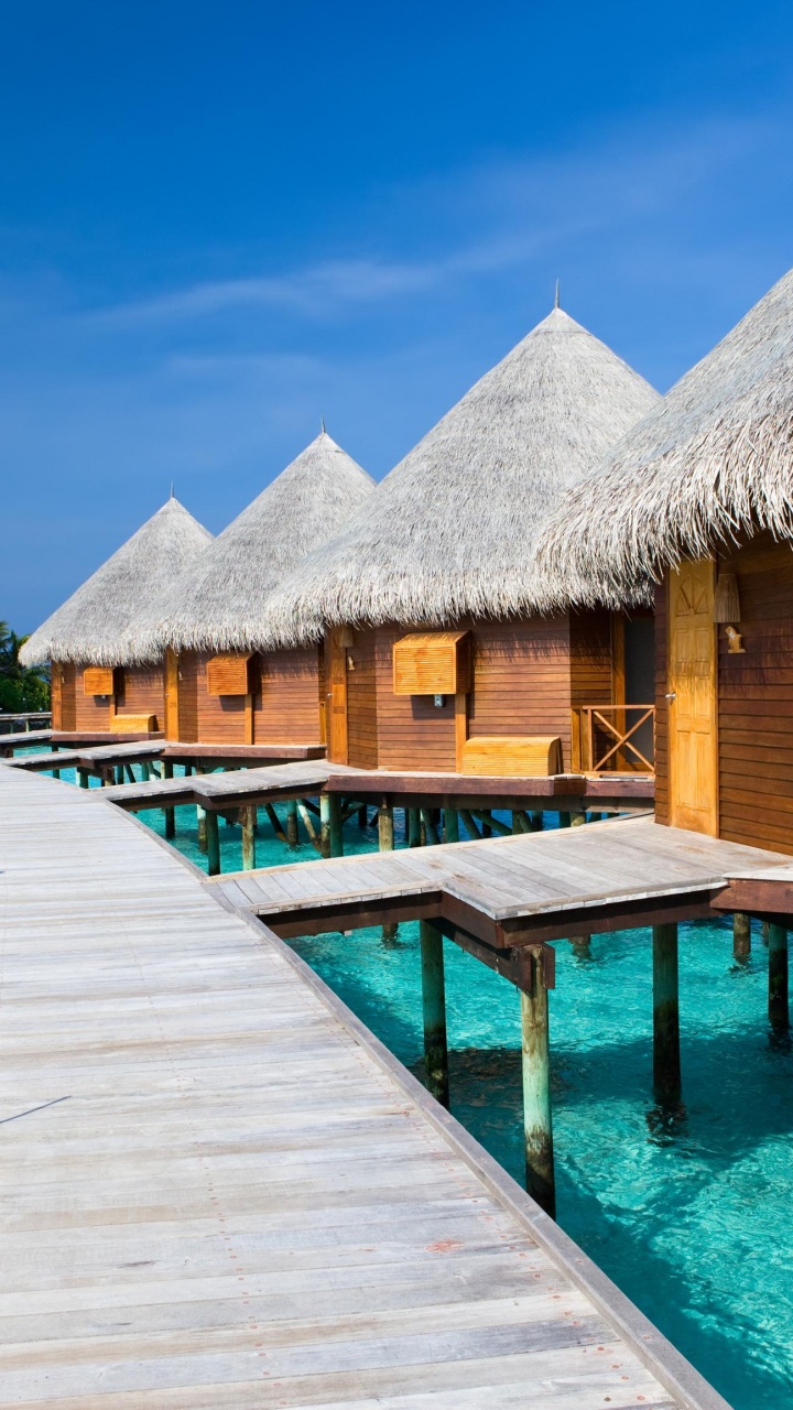 Brown Wooden House Near Swimming Pool During Daytime. Wallpaper in 720x1280 Resolution