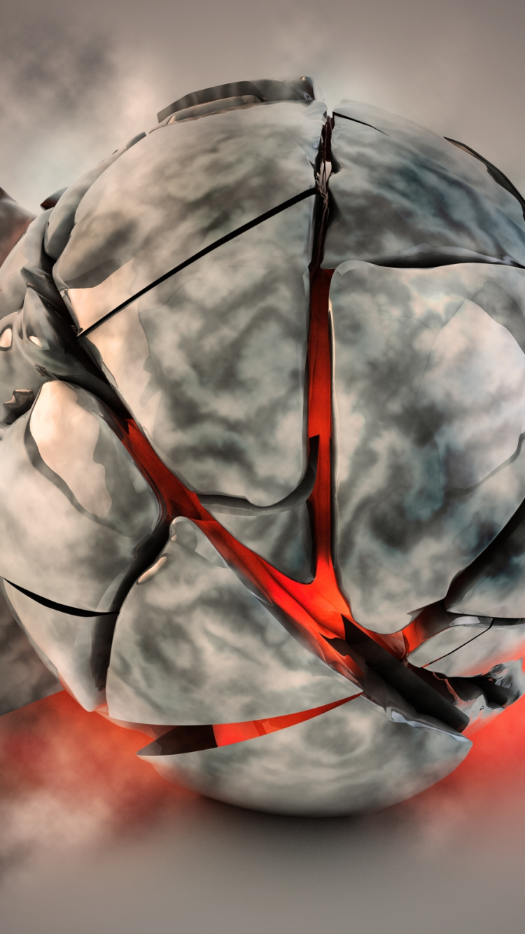 Boule de Verre Clair Avec Lumière Rouge. Wallpaper in 750x1334 Resolution