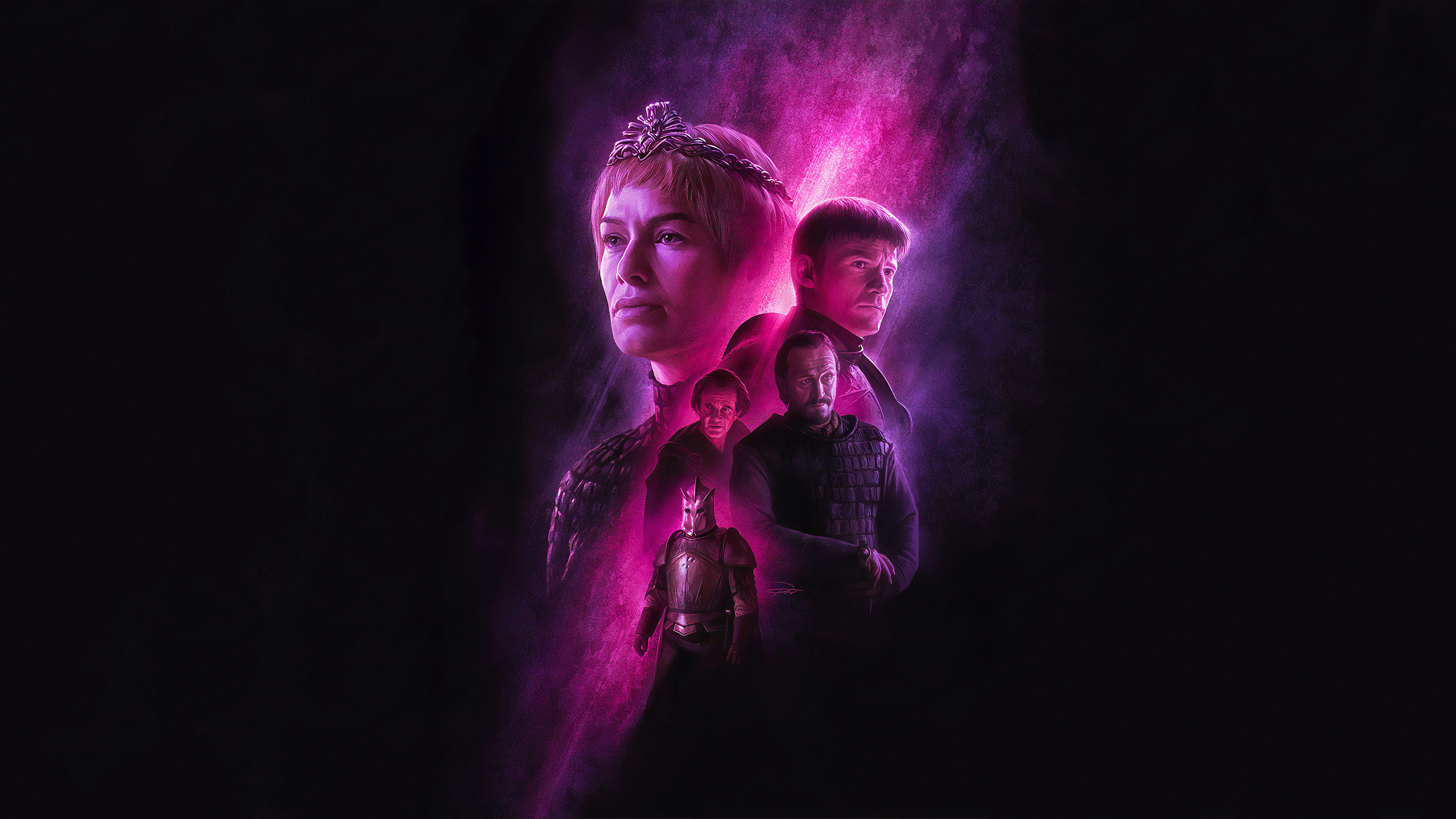 Homme en Chemise Noire Avec Fumée Violette et Blanche. Wallpaper in 3840x2160 Resolution