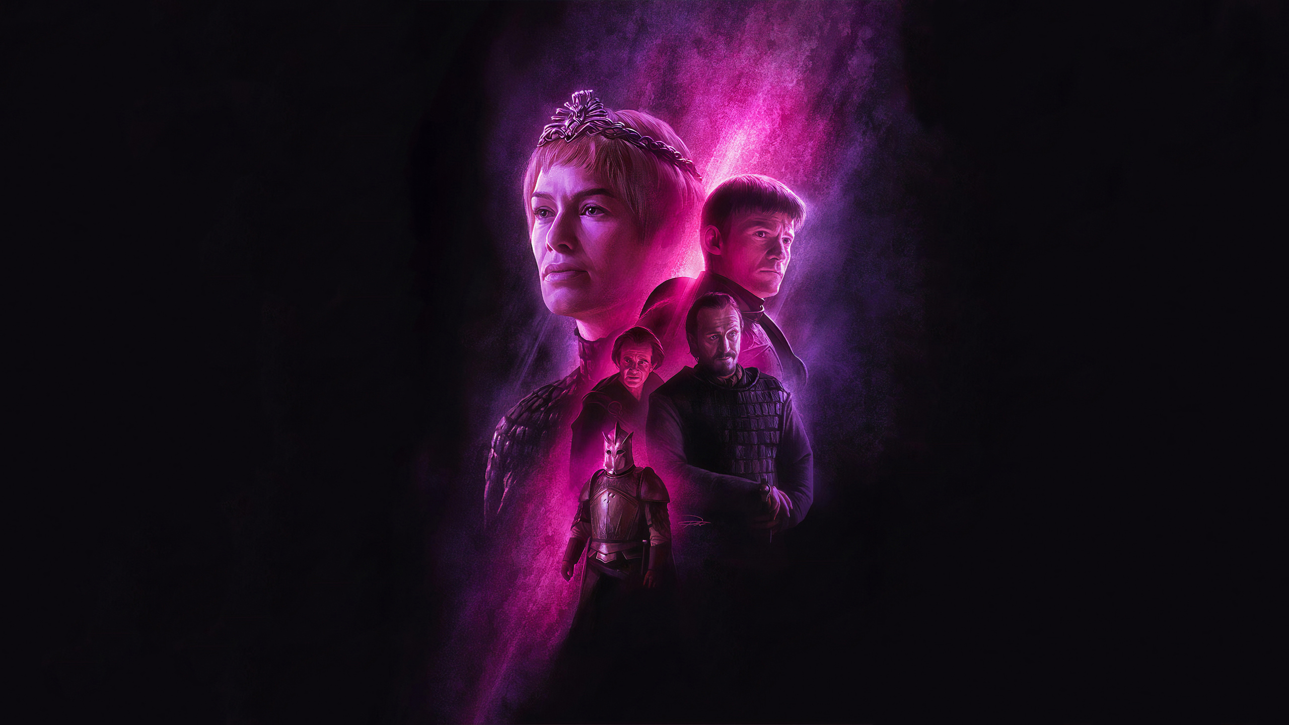 Mann im Schwarzen Hemd Mit Lila Und Weißem Rauch. Wallpaper in 2560x1440 Resolution