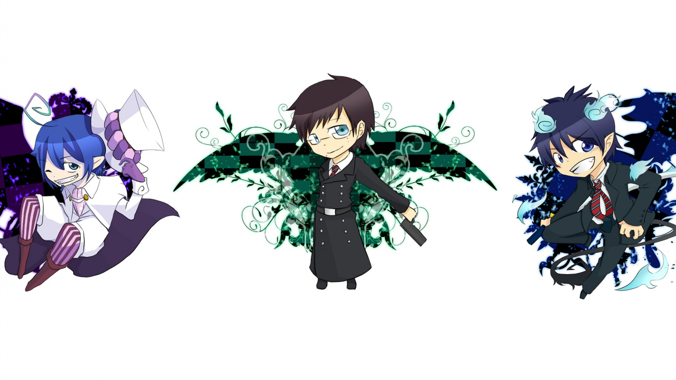 Fille en Robe Bleue Avec Illustration D'ailes. Wallpaper in 1366x768 Resolution