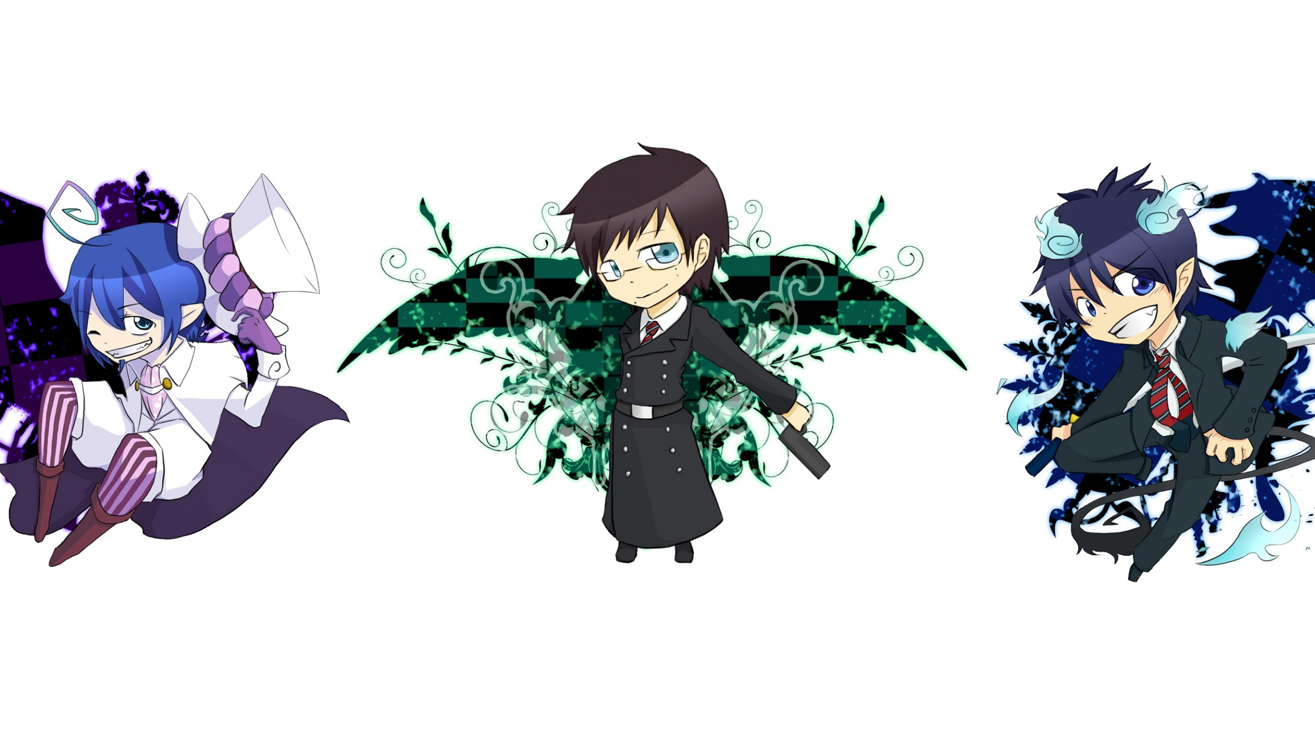 Fille en Robe Bleue Avec Illustration D'ailes. Wallpaper in 2560x1440 Resolution