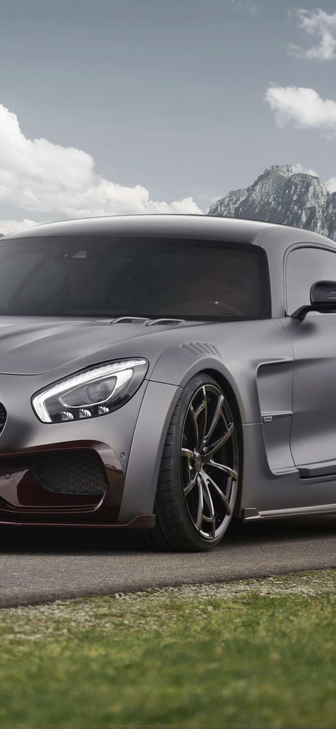 Silver Mercedes Benz Coupe on Road During Daytime. Wallpaper in 1125x2436 Resolution