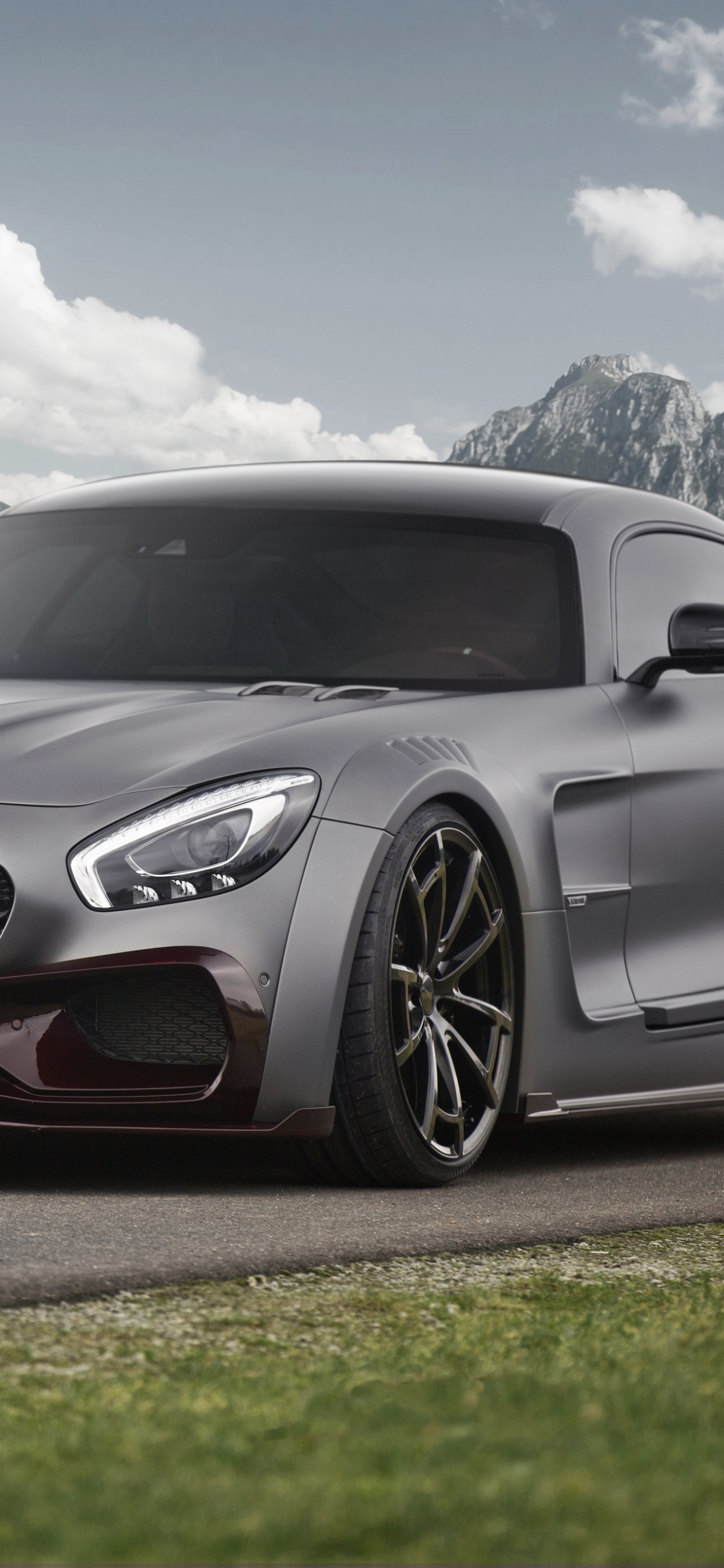 Silver Mercedes Benz Coupe on Road During Daytime. Wallpaper in 1242x2688 Resolution