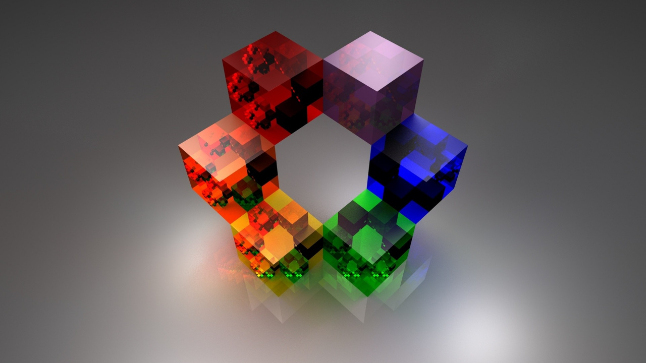 Tableau Abstrait Vert Bleu et Rouge. Wallpaper in 1280x720 Resolution