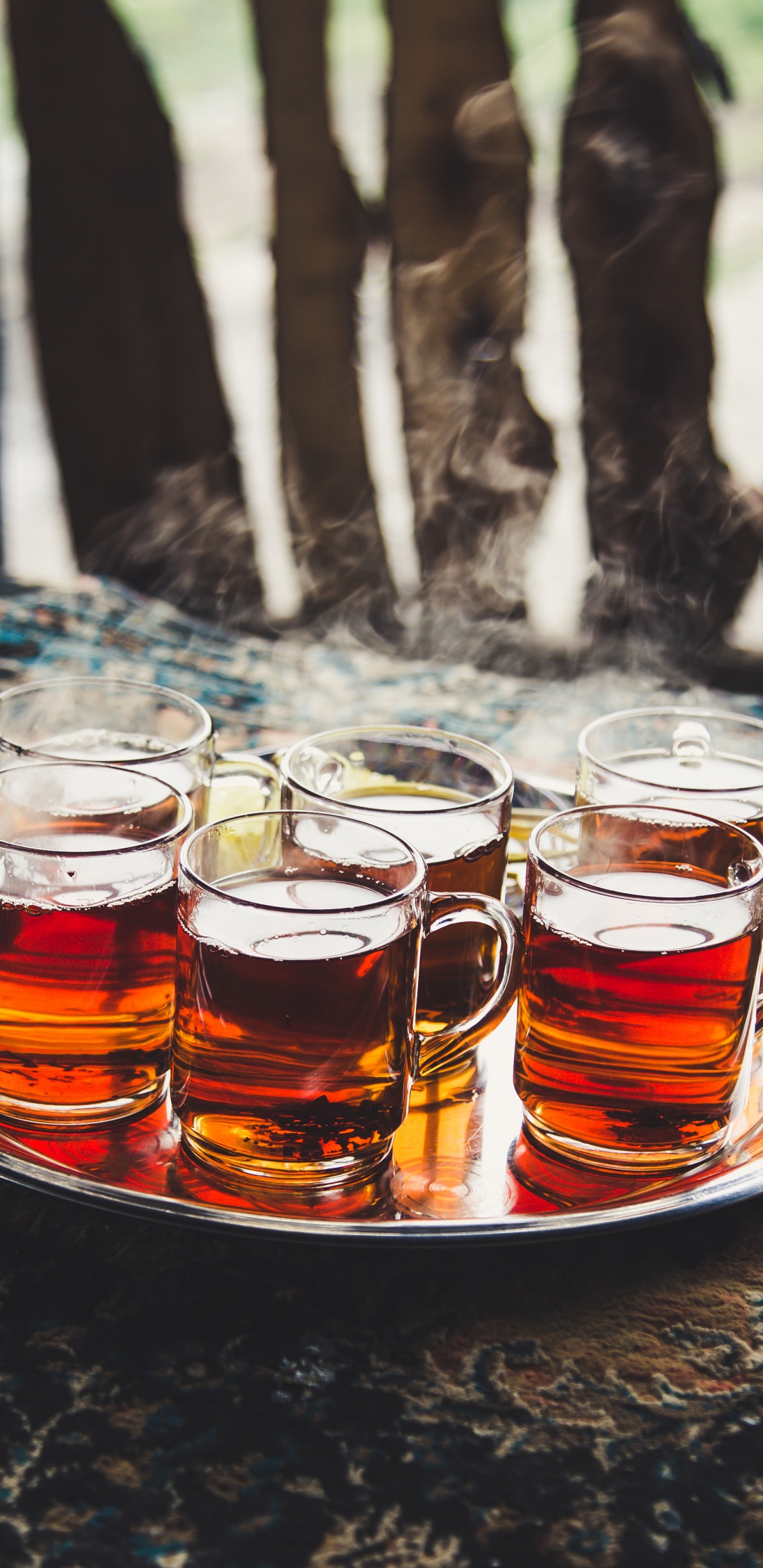 Clear Drinking Glasses on White Ceramic Plate. Wallpaper in 1440x2960 Resolution