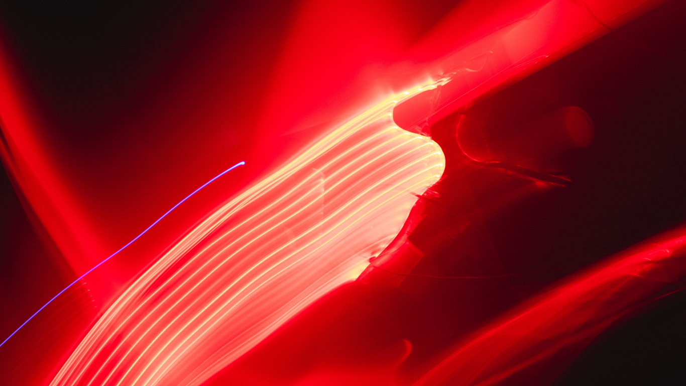 Traînées Lumineuses Rouges et Blanches. Wallpaper in 1366x768 Resolution