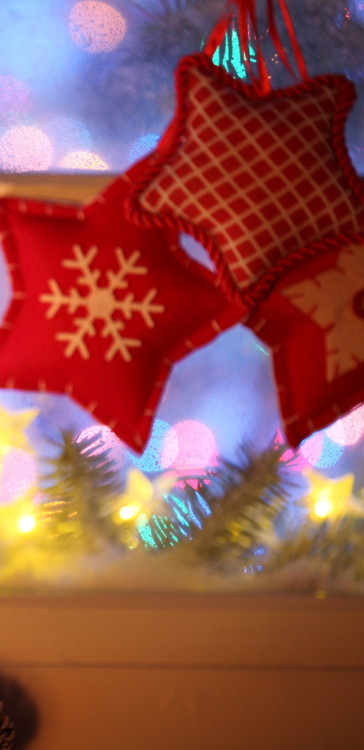圣诞节那天, 圣诞装饰, 假日, 圣诞彩灯, 圣诞窗口 壁纸 1440x2960 允许