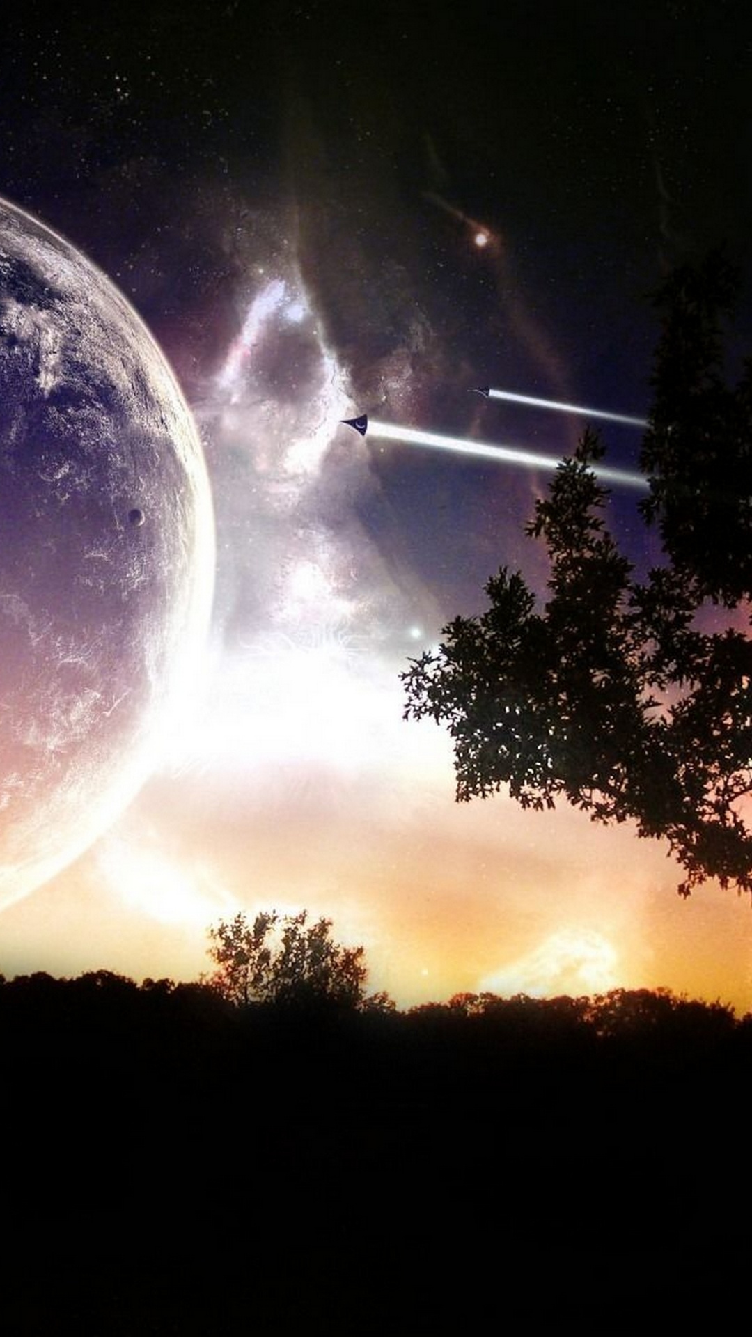 月亮, 性质, 天文学对象, 气氛, 光 壁纸 1080x1920 允许