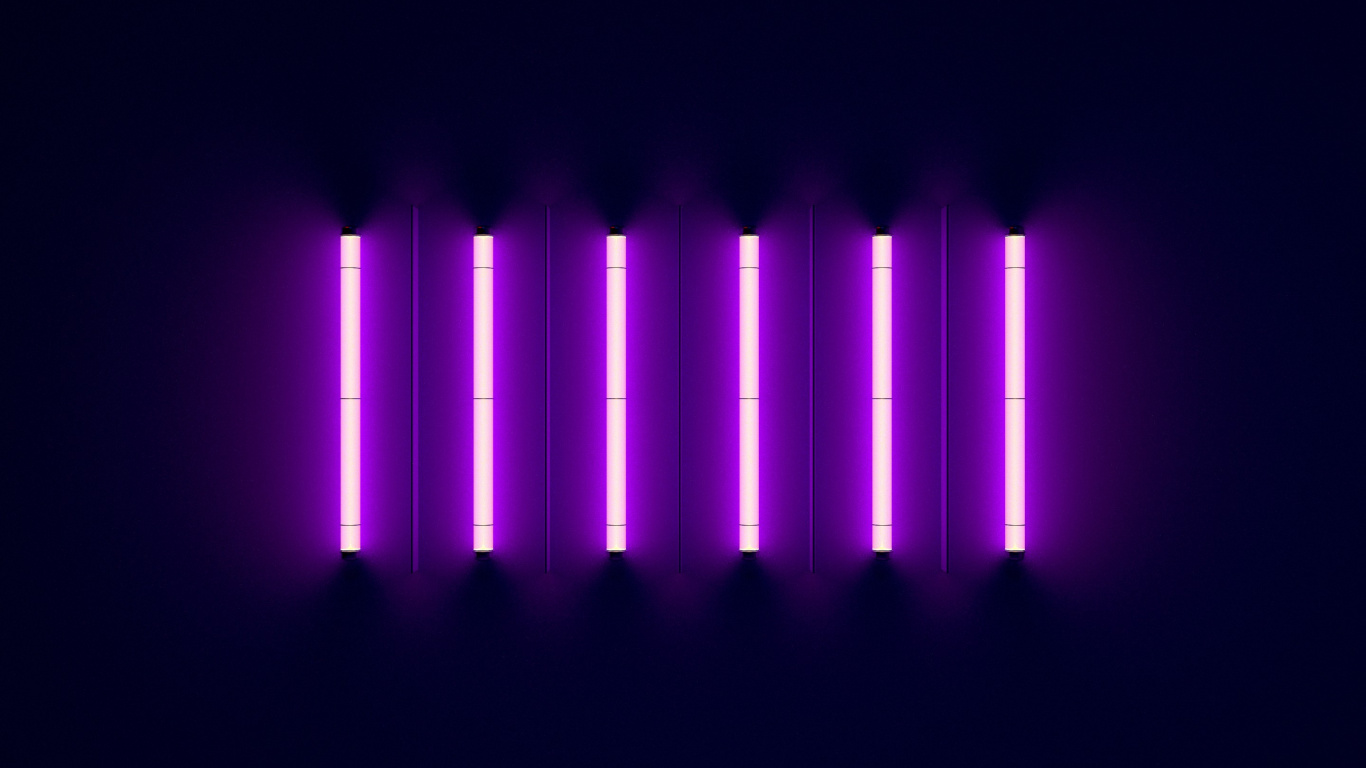 Purple Lights on Dark Room. Wallpaper in 1366x768 Resolution