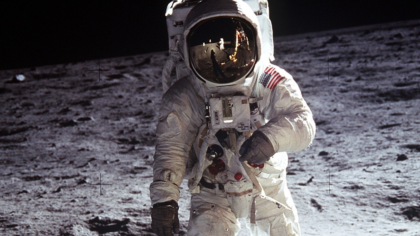 阿波罗11号, 美国宇航局, 月亮, 宇航员, 空间 壁纸 1366x768 允许