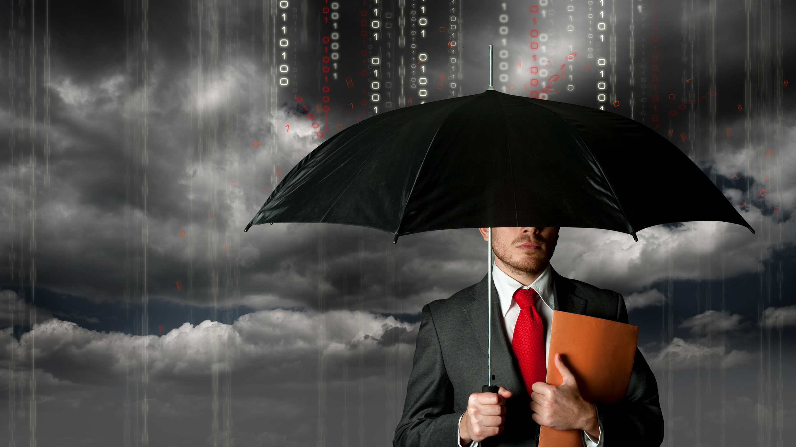 Business, Regenschirm, Regen, Daten, Datenmissbrauch. Wallpaper in 2560x1440 Resolution