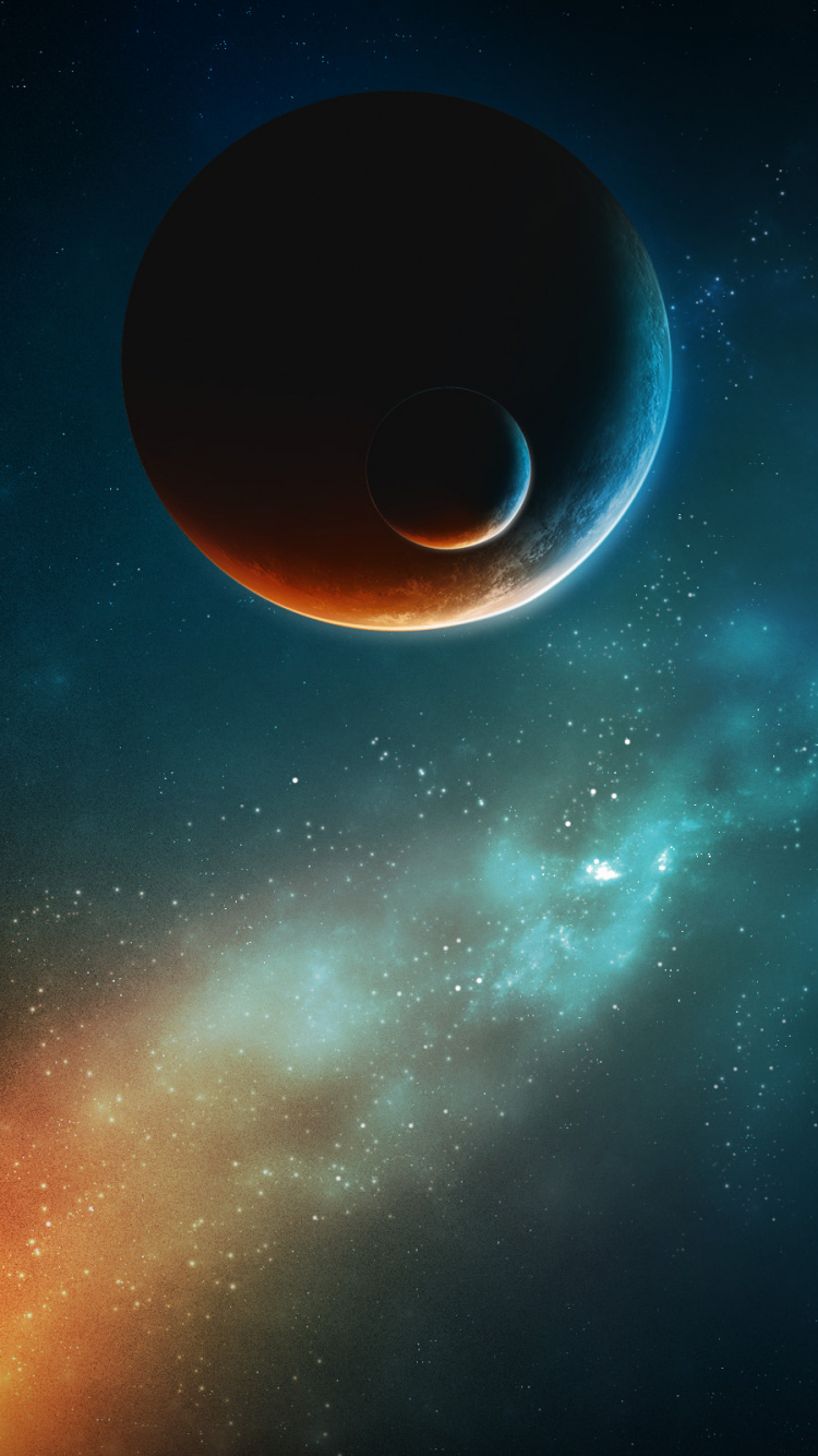 Ilustración de Galaxia Azul y Blanca. Wallpaper in 750x1334 Resolution